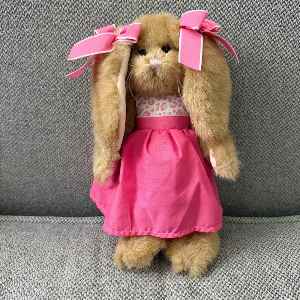 Bearrington Bunny Rabbit Arianna Wearing A Pink Dress - 14" Plush - Retired